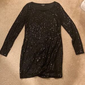 Express Black Sequin Dress
